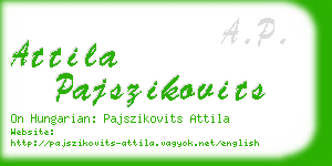 attila pajszikovits business card